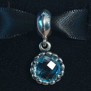 Authentic Retired Pandora Cool Breeze Dangle Bead with Blue Topaz - 791021BTP